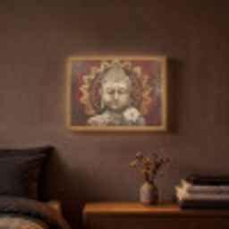 Boeddha - Mandala - Bloem - Rood - Goud - Zen Light Box met batterij (Wandlamp) middel -sfeer4