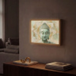 Buddha - Mandala - Modern - Spiritualiteit Light Box met batterij (Wandlamp) middel -sfeer1