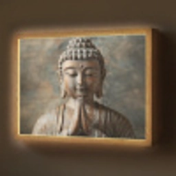Boedha - Beeld - Bruin - Rust Light Box met batterij (Wandlamp) middel -z3d_website