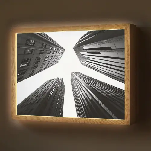 Gebouwen - Lucht - Zwart Light Box met batterij (Wandlamp) middel -z3d_website