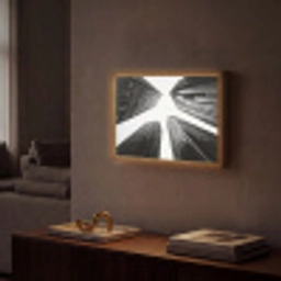 Gebouwen - Lucht - Zwart Light Box met batterij (Wandlamp) middel -sfeer1