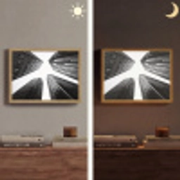 Gebouwen - Lucht - Zwart Light Box met batterij (Wandlamp) middel -sfeer3