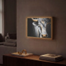 Stier - Hoorns - Snuit - Goud Light Box met batterij (Wandlamp) middel -sfeer1