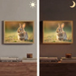 Konijntje - Bruin - Gras Light Box met batterij (Wandlamp) middel -sfeer3