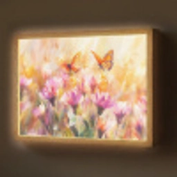 Vlinders - Oranje - Bloemen Light Box met batterij (Wandlamp) middel -z3d_website