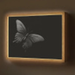 Vlinder - Zwart - Insect - Dieren Light Box met batterij (Wandlamp) middel -z3d_website