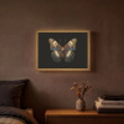 Vlinder - Kleurrijk - mozaïekachtig Light Box met batterij (Wandlamp) middel -sfeer4