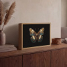 Vlinder - Kleurrijk - mozaïekachtig Light Box met batterij (Wandlamp) middel -sfeer2