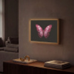 Vlinder - Fuchsia - Grafisch Light Box met batterij (Wandlamp) middel -sfeer1