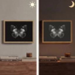 Vlinder - Grijs - Mysterieus Light Box met batterij (Wandlamp) middel -sfeer3