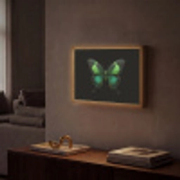 Vlinder - Groen - Opvallend Light Box met batterij (Wandlamp) middel -sfeer1
