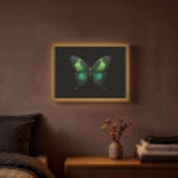 Vlinder - Groen - Opvallend Light Box met batterij (Wandlamp) middel -sfeer4