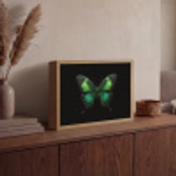 Vlinder - Groen - Opvallend Light Box met batterij (Wandlamp) middel -sfeer2