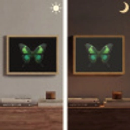 Vlinder - Groen - Opvallend Light Box met batterij (Wandlamp) middel -sfeer3