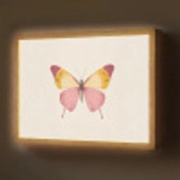 Vlinder - Illustratie - Roze Light Box met batterij (Wandlamp) middel -z3d_website