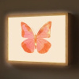 Vlinder - Minimalistisch - Roze Light Box met batterij (Wandlamp) middel -z3d_website