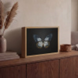 Vlinder - Monochroom - Balans Light Box met batterij (Wandlamp) middel -sfeer2