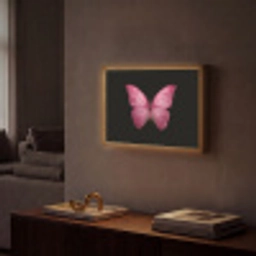 Vlinder - roze - Elegant Light Box met batterij (Wandlamp) middel -sfeer1