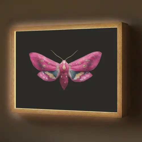 Vlinder - Roze - Nachtvlinder Light Box met batterij (Wandlamp) middel -z3d_website
