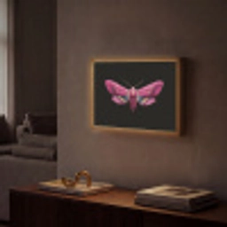 Vlinder - Roze - Nachtvlinder Light Box met batterij (Wandlamp) middel -sfeer1