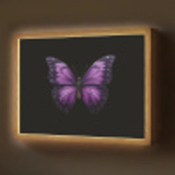Vlinder - Paars - Levendig Light Box met batterij (Wandlamp) middel -z3d_website