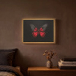Vlinder - Rood - Contrast Light Box met batterij (Wandlamp) middel -sfeer4