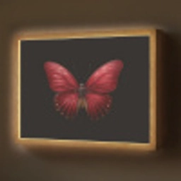 Vlinder - Rood - Minimalistisch Light Box met batterij (Wandlamp) middel -z3d_website