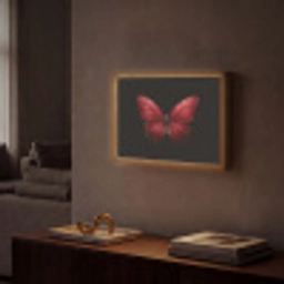 Vlinder - Rood - Minimalistisch Light Box met batterij (Wandlamp) middel -sfeer1