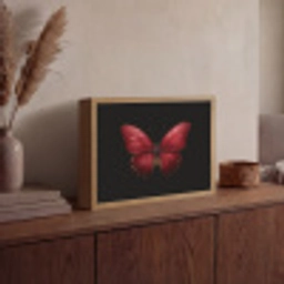Vlinder - Rood - Minimalistisch Light Box met batterij (Wandlamp) middel -sfeer2