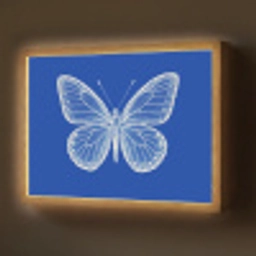 Vlinder - Wit - Getekend - Stippen Light Box met batterij (Wandlamp) middel -z3d_website