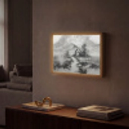 Hut - Grijs - Bergen - Mistig Light Box met batterij (Wandlamp) middel -sfeer1