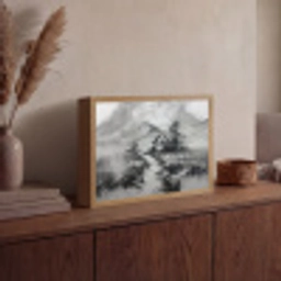 Hut - Grijs - Bergen - Mistig Light Box met batterij (Wandlamp) middel -sfeer2