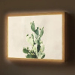 Cactus - Groen - Minimalistisch Light Box met batterij (Wandlamp) middel -z3d_website