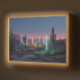 Cactus - Lichtzuilen - Zonsondergang Light Box met batterij (Wandlamp) middel -z3d_website