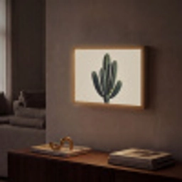 Cactus - Subtiel - Groen Light Box met batterij (Wandlamp) middel -sfeer1