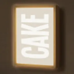 Cake - Woord - Japandi - Wit Light Box met batterij (Wandlamp) middel -z3d_website