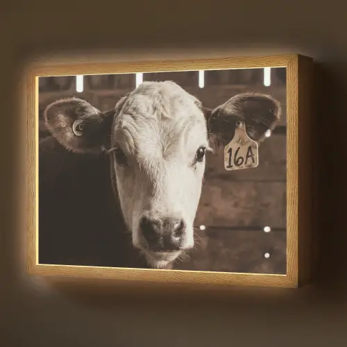 Kalf - Oormerk - Houten stal Light Box met batterij (Wandlamp) middel -z3d_website