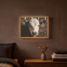 Kalf - Oormerk - Houten stal Light Box met batterij (Wandlamp) middel -sfeer4