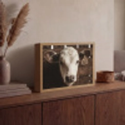 Kalf - Oormerk - Houten stal Light Box met batterij (Wandlamp) middel -sfeer2