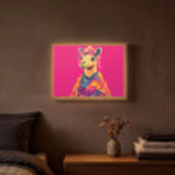 Kameel - Bloemen - Kimono - Waaiers Light Box met batterij (Wandlamp) middel -sfeer4