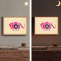 Camera - Memories - Roze - Geschilderd Light Box met batterij (Wandlamp) middel -sfeer3