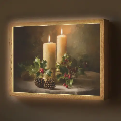 Kaarslicht - Kerst - Veelkleurig Light Box met batterij (Wandlamp) middel -z3d_website