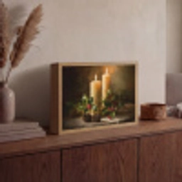 Kaarslicht - Kerst - Veelkleurig Light Box met batterij (Wandlamp) middel -sfeer2