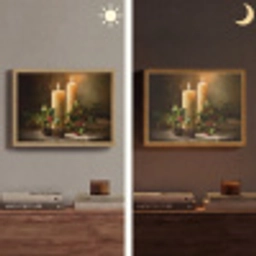 Kaarslicht - Kerst - Veelkleurig Light Box met batterij (Wandlamp) middel -sfeer3