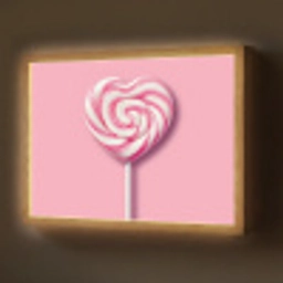 Snoep - Lolly - Hart- Roze Light Box met batterij (Wandlamp) middel -z3d_website