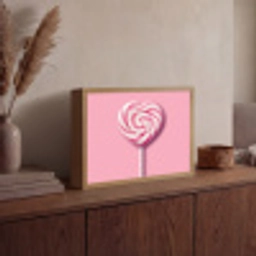 Snoep - Lolly - Hart- Roze Light Box met batterij (Wandlamp) middel -sfeer2