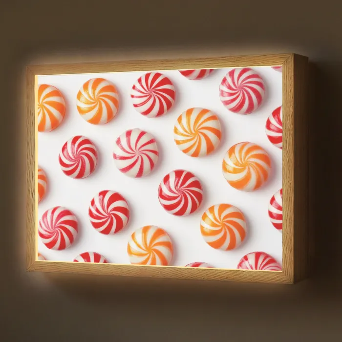 Snoep - Patroon - Rood - Oranje Light Box met batterij (Wandlamp) middel -z3d_website