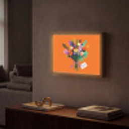 Kaartje - Boeket - Bloemen Light Box met batterij (Wandlamp) middel -sfeer1