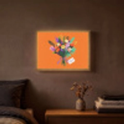 Kaartje - Boeket - Bloemen Light Box met batterij (Wandlamp) middel -sfeer4