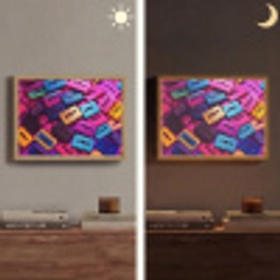 Cassetteband - Kleurrijk - Energiek Light Box met batterij (Wandlamp) middel -sfeer3